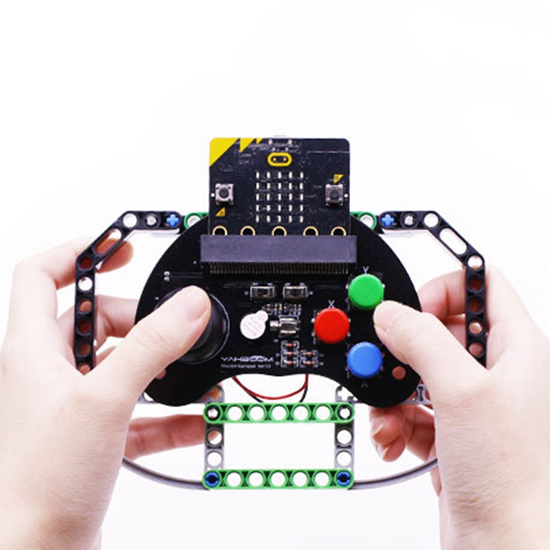 For Micro:Bit Robot Control Handle Game Joystick Stem Education Graphic Programmable Handle Game Machine Toy(Without Micro:Bit)