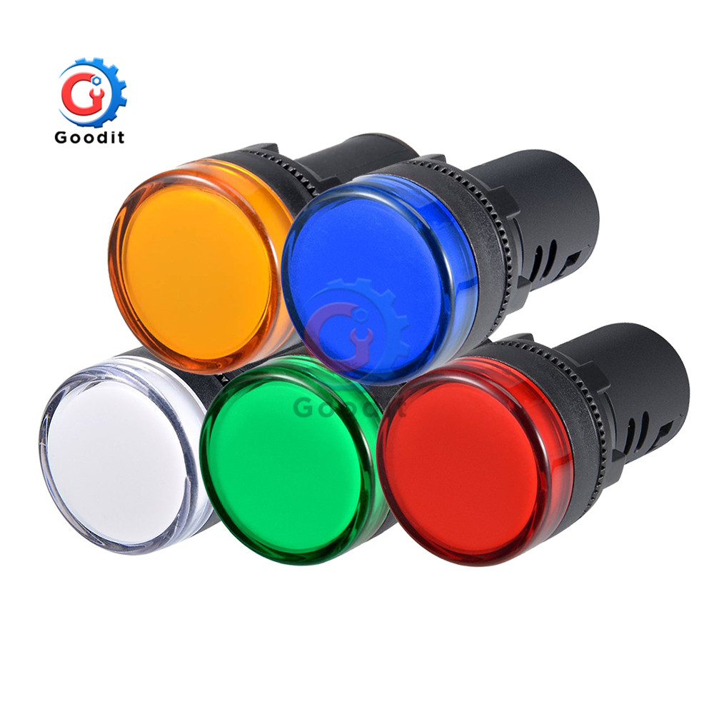 AD16-22DS Panel Mount Signal Power Led Indicator Light Pilot Signal Lamp Flash Buzzer AC 220V 380V 22mm Flash Alarm Indicator