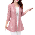 Lace Cardigan Women Thin Three Quarter Sleeve Hollow Out Open Cardigans Tops Female Sunscreen Clothes Flowers Lace Blouse Shirts
