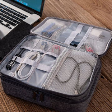 Travel Cable Organizer Bag Charger Wires Digital Gadget Pouch USB Headphones Case Cosmetic Storage Accessories Supplies Item