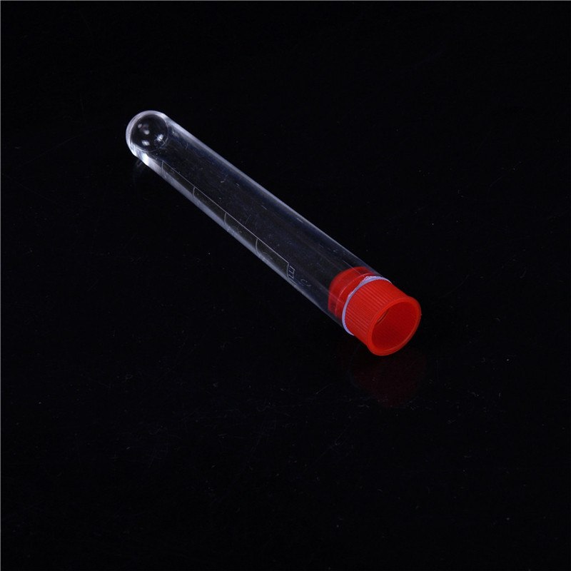 16x100mm Creative Clear Plastic Test Tubes 10pcs Round Bottle Tubes with Caps Lab