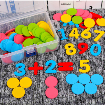 JaheerToy Math Toys for Children Count Circular Montessori Early Education Wood Mathematics Toy for Kids Boy Girl Colour