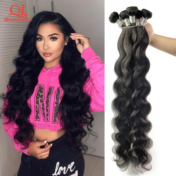 Queenlife 30 32 34 36 38 40 inch Body Wave Bundles Brazilian Hair Weave Bundles 100% Human Hair Bundles 1/3/4 Pieces Remy Hair