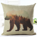 Animal Bear Forest Cushions Snowflake Landscape Pillow Cases Ocean Style Settee Homeware Throw Pillow Cushion 45X45Cm Polyester