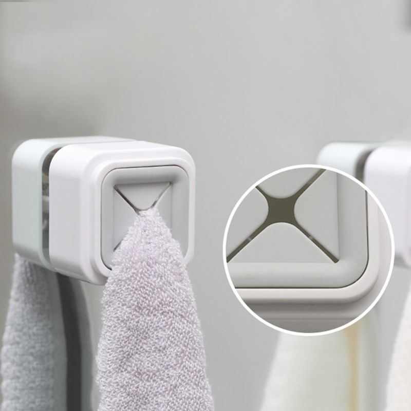 No Drilling Self Adhesive Cloth Tea Towel Rack Napkin Push In Towel Holder Clip Hook Home Kitchen Bathroom Organizer Accessories