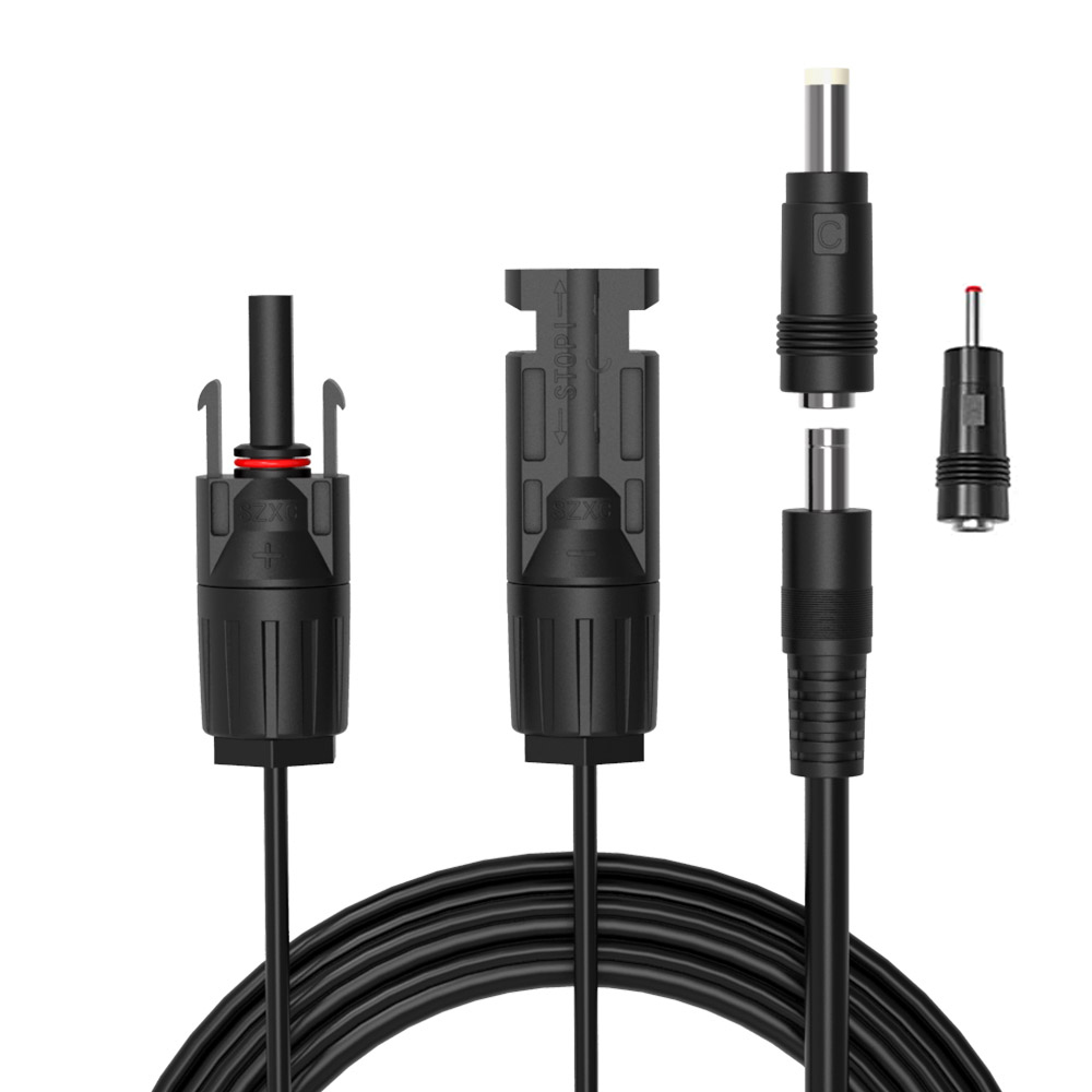 Solar Charging Cable Extension Cable with DC5521 DC5525 DC3513.5 Connectors for Jackery ALLPOWERS More Portable Power Station.