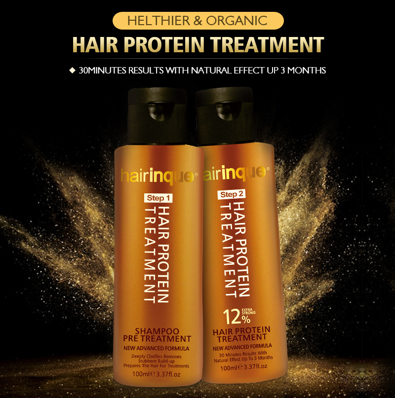 11.11 HAIRINQUE12% Brazilian keratin hair straightening treatment with pre keratin shampoo hair care set for repair damaged hair