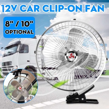 12V 8/10 Inch Clip-on Fan Car Cooling Fan Summer Hot cooler Airflow Dashboard Oscillating Electric Fans For Car Truck Boat Home