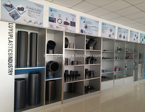 PE pipe products display PE pipe products display
