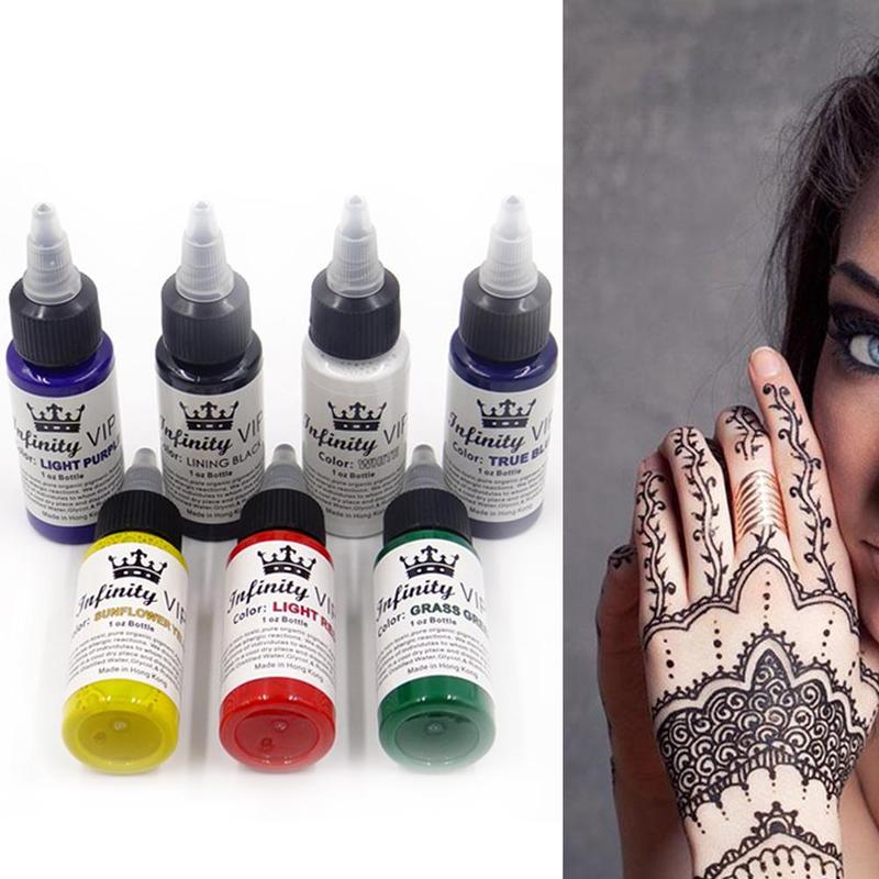 30ml Natural Plant Tattoo Ink Pigment for Semi-permanent Eyebrow Eyeliner Lip Body Arts Paint Makeup Tattoo Supplies Tools