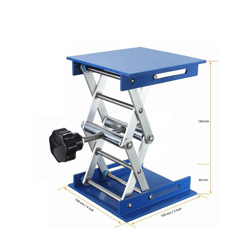 Adjustable 4X4'' Aluminum Oxide Laboratory Lab-Lift Lifting Platforms Lab Jack Scissor Foldable Lifting Table 100X100X150mm