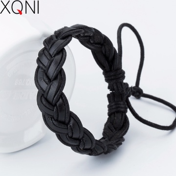 New Fashion Charm Leather Bracelets Popular Handmade Bangle DIY Handmade Cross men Bracelets bangles