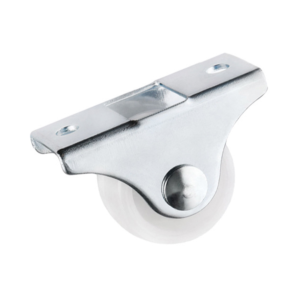 Newly White Rail Fixed Casters Small 1-Way Wheel Furniture Plastic Directional Wheel Wear-resistant