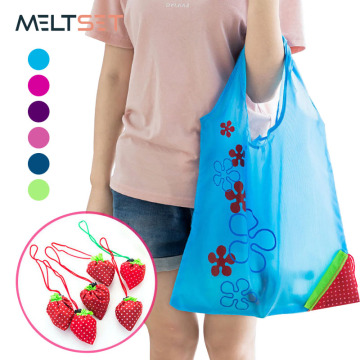 Creative Strawberry Foldable Shopping Bag Portable Environmental Storage Bag Handbag Nylon Reuable Folding Grocery Eco Tote Bags