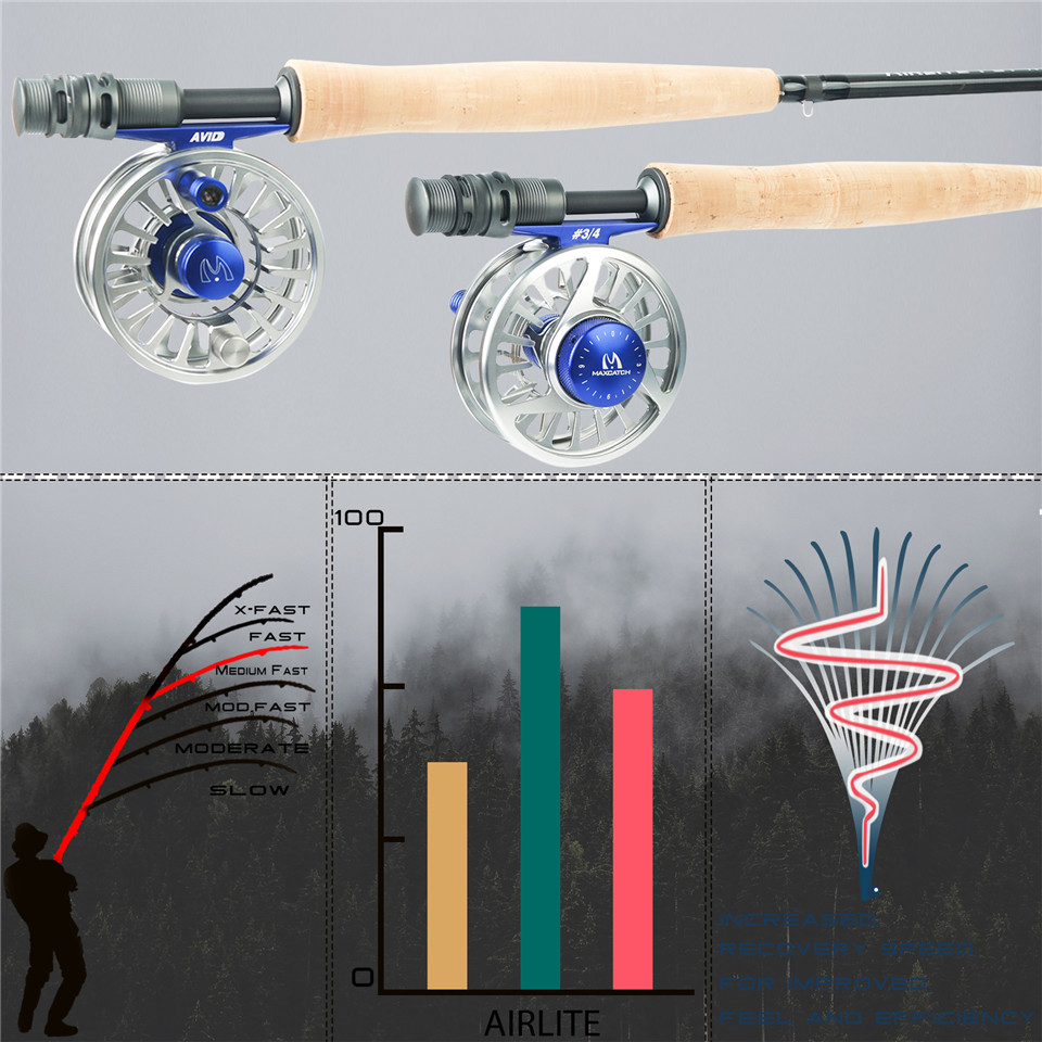 Maximumcatch Top Grade Airlite 7'6'' Fly Fishing Rod 2WT/3WT Super Light Graphite Carbon Fiber Fly Rod with Cordura Tube