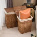 Storage Basket Dirty Clothes Large Storage Box Wicker Mesh Toy Clothes Organizer Basket Laundry Hamper With Lid Home Decoration