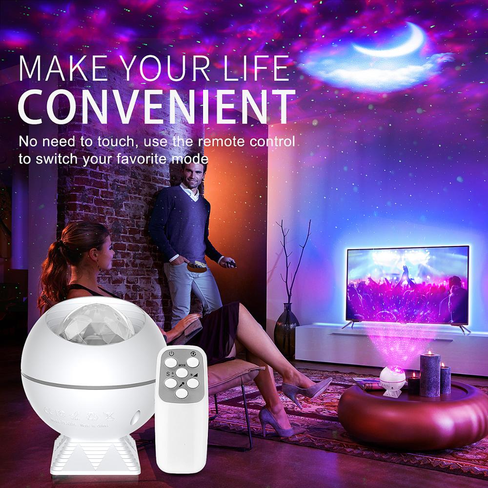 Star Projector Light Sky Moon Lights Galaxy Ocean Projection Lamp Bedroom Night Light with Remote Control for Kids Baby Gifts