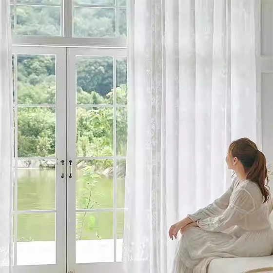 Shading Hollow-out Embroidery Sheer Curtain