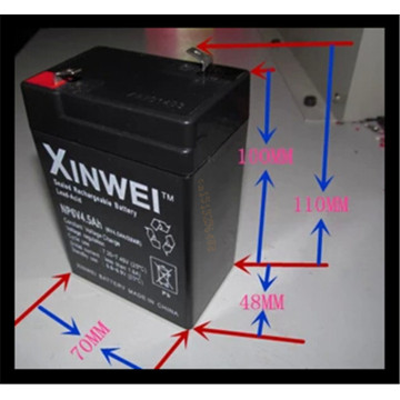 Free shipping 6V 4.5Ah lead acid battery rechargeable battery