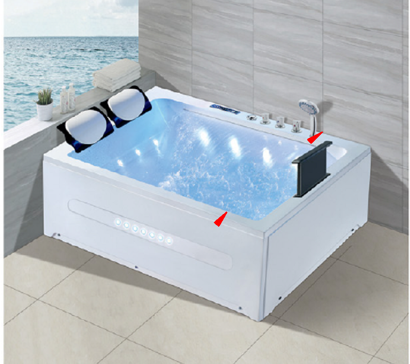 1700mm Fiberglass Whirlpool Bathtub Acrylic Hydromassage TV Surfing Massaging Tub NS3101