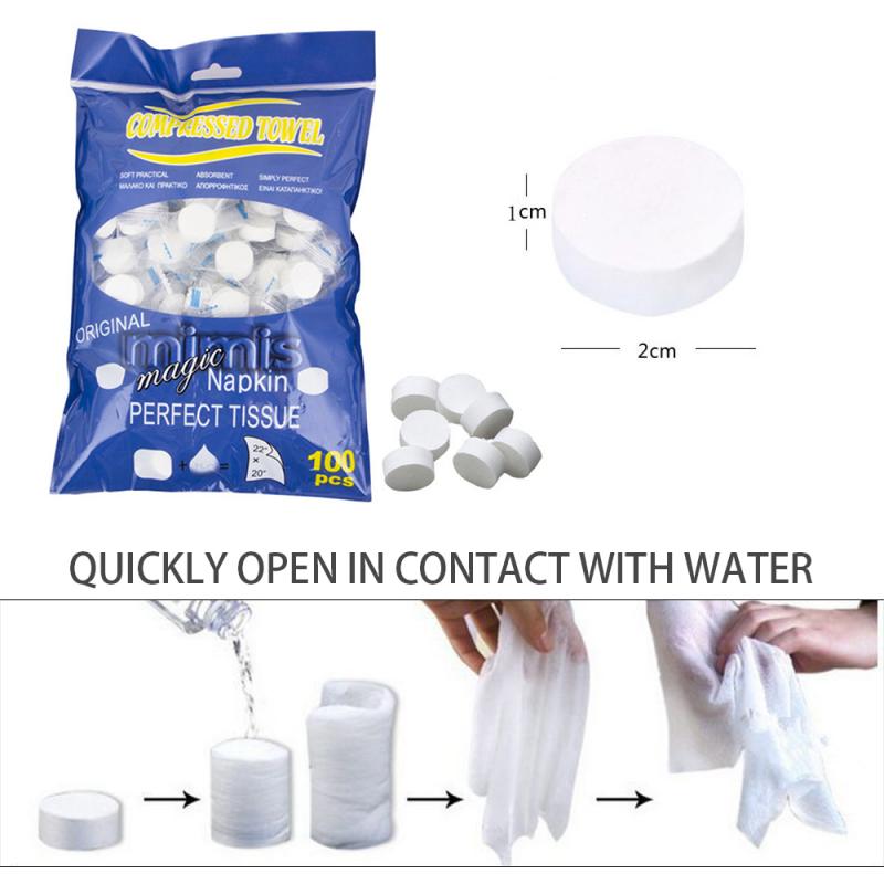 New 100 Pcs Individual Package Magic Disposable Camping Picnic Baby Care Compressed Face Towel Washcloth Travel Outdoor Towel
