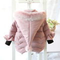 Thickening Warm Girls Jacket Cotton Lovely Thick Hooded Coat For Baby Girls Winter Girls Outerwear Kids Christmas gifts Clothes