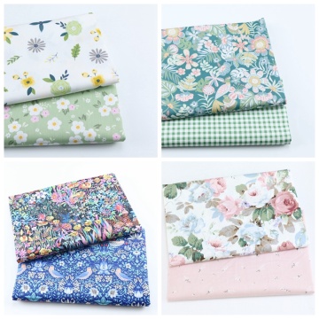 2pcs Floral 100% Cotton Sewing Fabric For Baby Child, Fat Quarters Fabric Bundles DIY Patchwork Quilting Craft