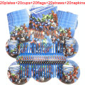 100PCS/LOT 20 Person Happy Birthday Kids Disney Superhero Baby Shower Party Decoration Set Banner Straws Cups Plates Supplier
