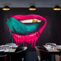 Custom Mural Wallpaper Creative Abstract Graffiti Mouth Tongue Bar KTV Cafe Restaurant Living Room Sofa Background Wall Painting