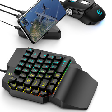 Mini Wired Gaming Keypad with LED Backlight 39 Key One-handed Mechanical Keyboard for Laptop Computer for PUBG Game Keyboard