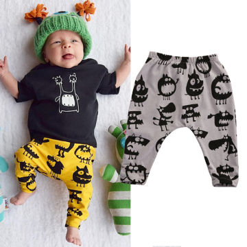 Newborn Baby Boys Girls Pants Bottom Print Leggings Trousers Cotton Long Pants Clothing 0-3Y