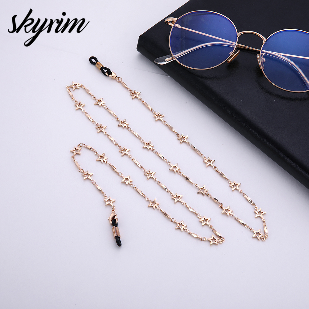 Skyrim 2021 New 78cm Stars Reading Glasses Chain Holder for Women Sunglasses Chain Strap Eyewear Cord Accessories Metal Lanyards