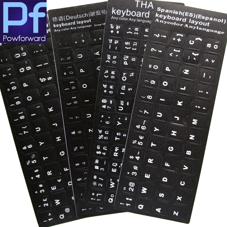 2 pcs/lot Spanish Espanol Arabic English Farsi Turkish BR Hebrew Russian French Aribic Italian THAI Keyboard Stickers Alphabet