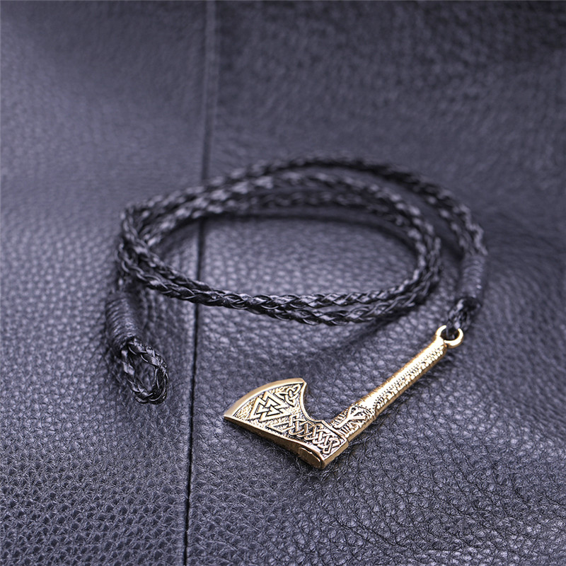 Skyrim 3D Slavic Perun Axe Pendant Jewelry Odin's Symbol of Norse Men's Bracelets Valknut Warrior Scandinavian Amulet Jewelry