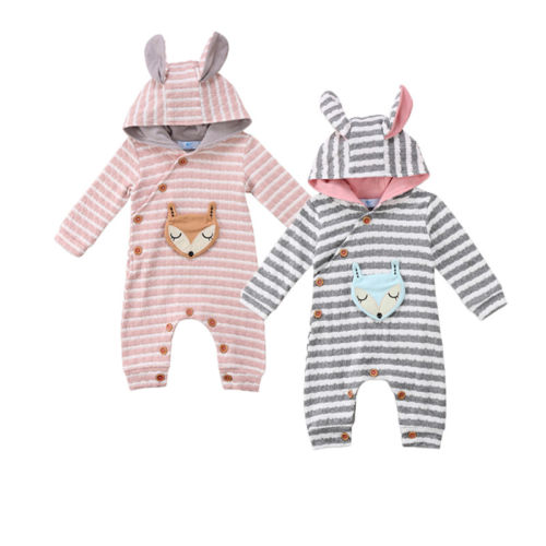 Baby rompers Fox girls clothes new born baby Cartoon pajamas warm winter animal Pajamas roupas de bebe recem nascido