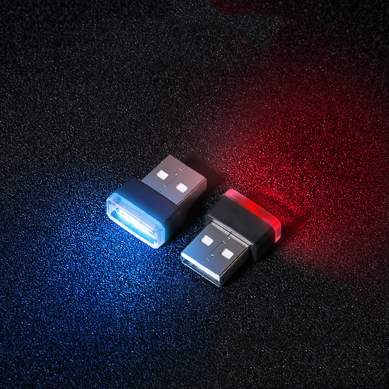 Mini Small USB LED Light Car Styling Interior Decorative Ambient Emergency Lighting Portable Accessories Red Blue White Purple