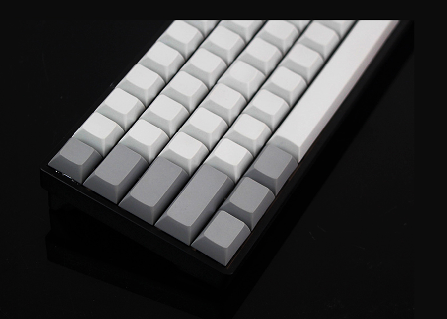 NPKC DSA Keycaps Blank PBT Gray Offwhite Color Mix for Cherry MX Switches of Tada68,XD64,GH60,DZ60,FC660 Mechanical Keyboards