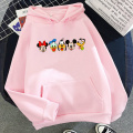 Disney Mickey Mouse Women's Hoodie Sweatshirt Women's Oversized Mickey Print Plus Fleece Hooded Crop Top Women's Sweatshirt