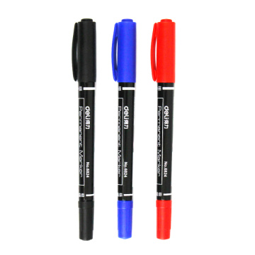 3 pcs/lot Dual Tip 0.5/1 mm Fast Dry Permanent Sign Marker Pens for Fabric Metal Quality Fineliner Black Blue Red Ink Drawing