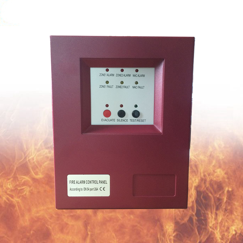 Metal Box 2 Zone Fire Alarm System Fire Alarm Control Panel Smoke Alarm For Home School Shop