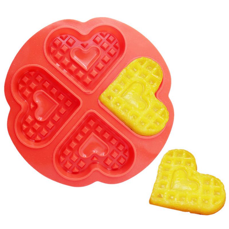 Non-stick Silicone Waffle Mold Kitchen Bakeware Cake Mold Cake Mould Makers For Oven High-temperature Baking Set Waffle Maker