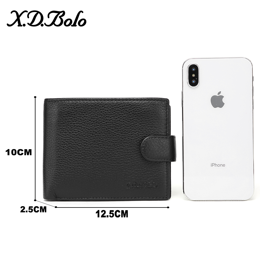 X.D.BOLO 2020 Male Leather Wallet Men's Wallets Card Holder Genuine Leather Purse for Men Wallet with Coin Pocket Money Bag