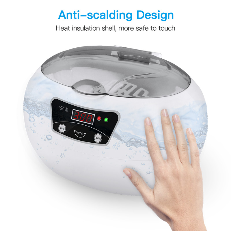 Ultrasonic Cleaners 600ml Ultrasonic Cleaner Manicure Tools Sonic Cleaning Jewelry Eyeglasses Denture Home Ultrasound Bath