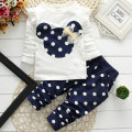 New Autumn Girls Baby Cotton Cartoon Long Sleeves Suit European and American Style Baby Clothing Sets 2PCS