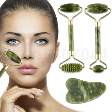 Jade Stone Facial Massage Roller For Face Eye Face Neck Natural Massager Guasha Scraper Thin Lift Beauty Slimming Tools Roller