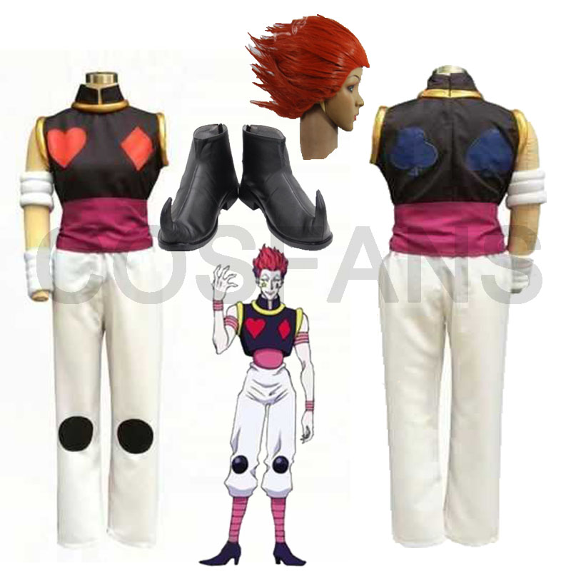 Anime Hunter X Hunter Hisoka Cosplay Costume Halloween Chrismas Carvinal Party Costumes For Women Men Wigs and shoes custom made