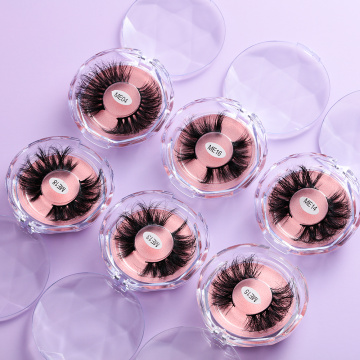 1Pair Faux Mink False Eyelashes 25mm Dramatic Long Fluffy Lashes Wispies Handmade Fake Eyelash Natural Makeup Extension Tool