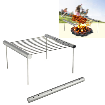 New Portable Camping Grill Rack Folding Compact Stainless Steel Charcoal Barbeque Grill Detachable Grill Stove Cookware