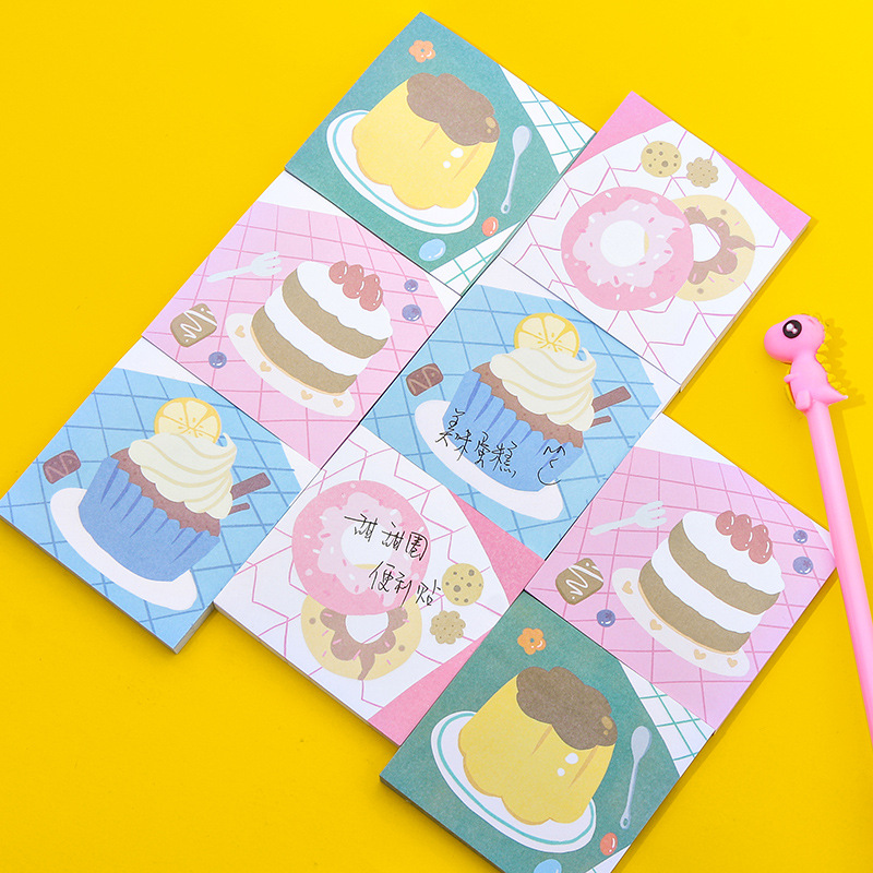Kawaii Cake party Memo Pad Message Sticky Notes Decorative girl cat Notepad Note paper Memo Stationery Office Supplies