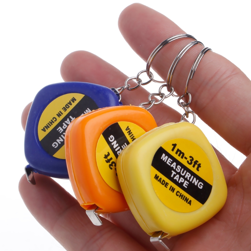 1Pc Easy Retractable Ruler Tape Measure Mini Portable Pull Ruler Keychain 1m/3ft